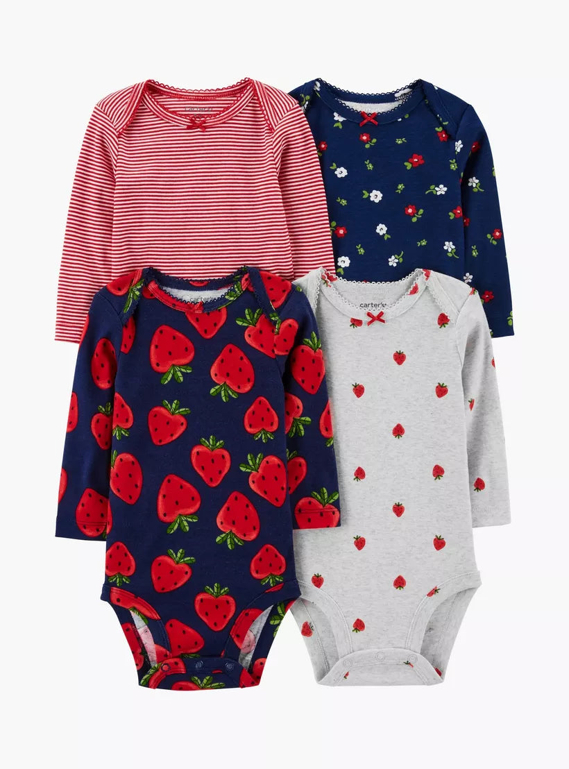 Carter's 4-Piece Printed Long Sleeves Bodysuits