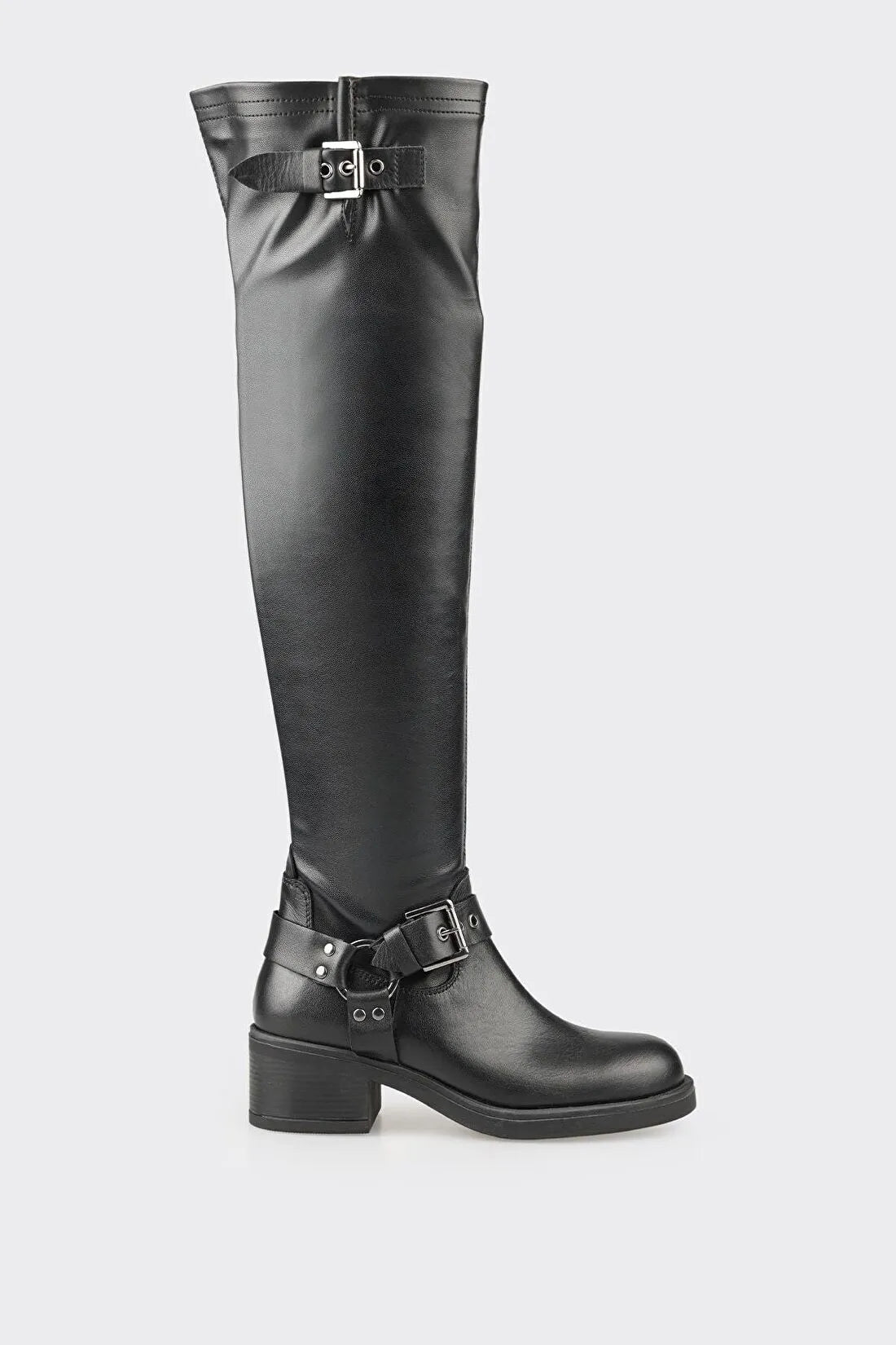 Manually Siyah Kadın Düz Çizme