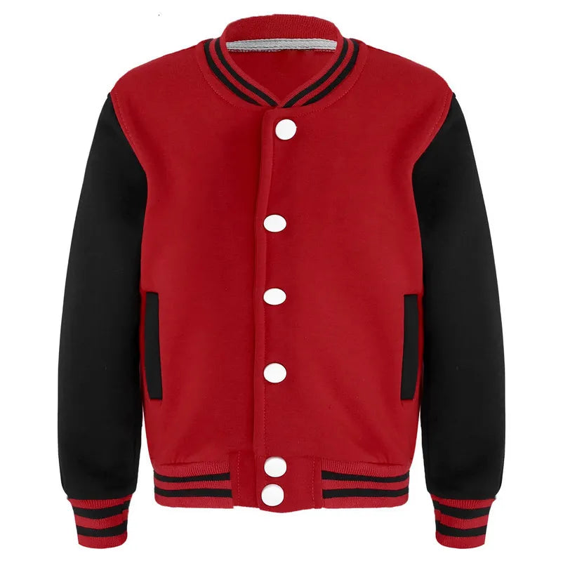 Kids Girls Boys Baseball Stern Jacket Children Spring Fall Uniform Long Sleeve Patchwork Outer 250109