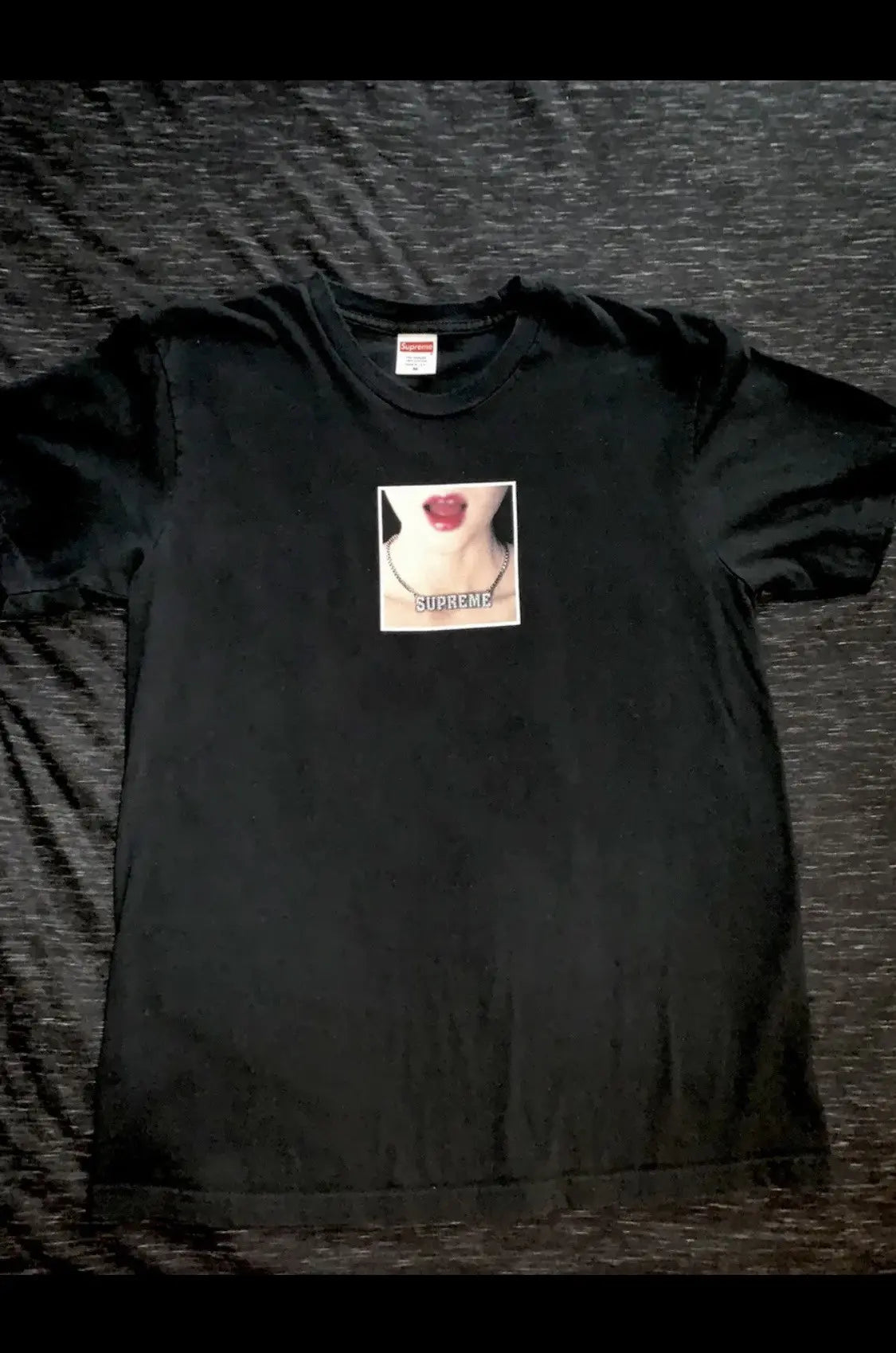 Supreme New York Necklace Short Sleeve Tee Shirt Black