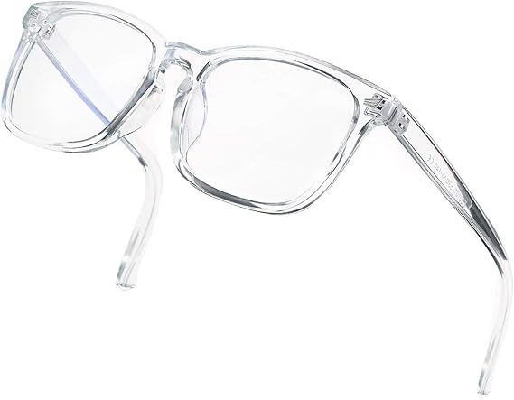 DeBuff Blue Light Blocking Glasses for Women Men Clear Lens Square Frame Computer Eyeglasses, A1 Clear, MM
