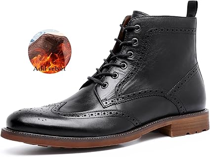 OBUMI Men boots Spring Men Boots Style Formal Men Shoes Casual Designer Lace-up (Color : Brown, Size : 7)