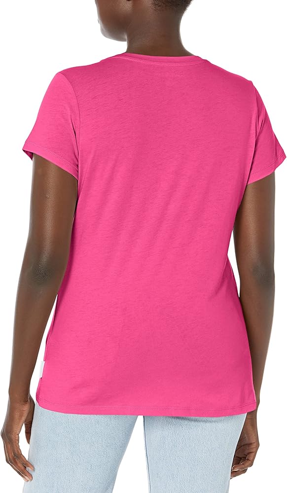 Calvin Klein Jeans Women's Foil Monogram Logo V-Neck Short Sleeve Tee Iconic