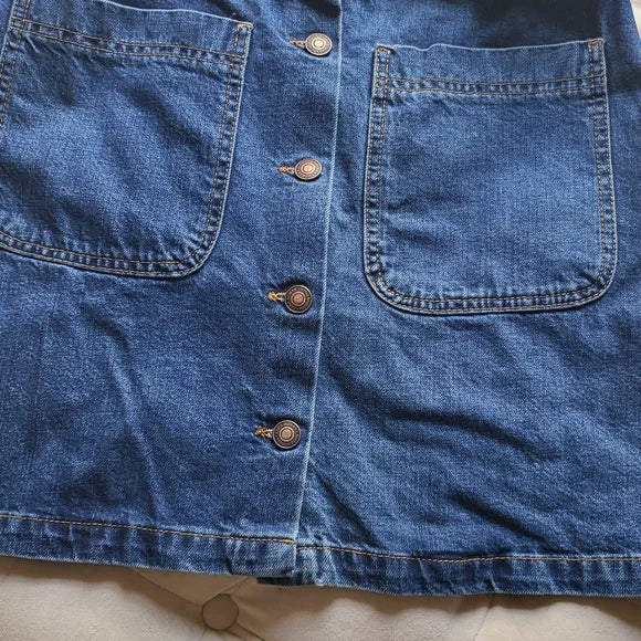 Zara denim mini skirt new sz M NWT blue A-line