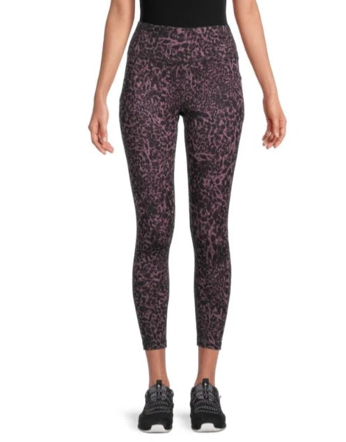 CALVIN KLEIN PERFORMANCE High-Waist Animal-Print Leggings PF1P6598 Purple M NWT