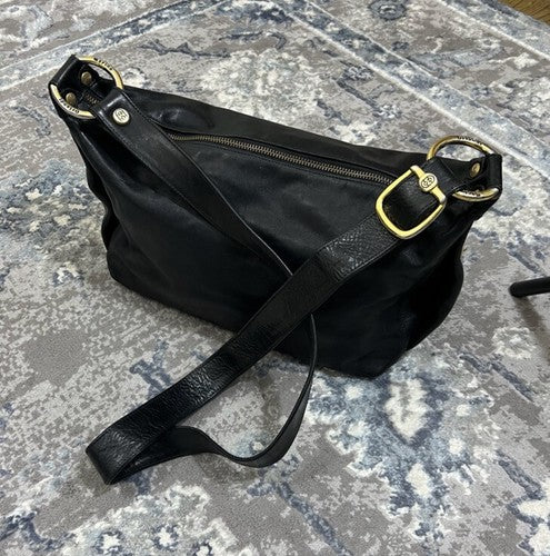 Black leather shoulder bag Marino Orlandi Made In Italy