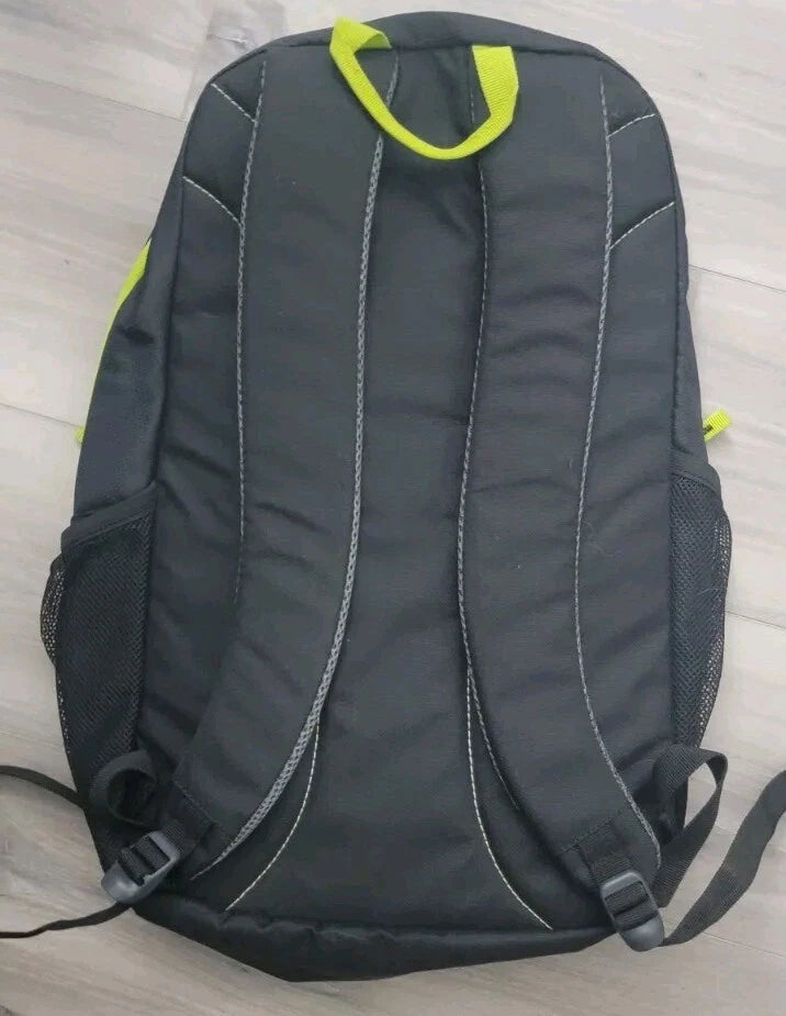Backpack ULINE Edge Black Neon Green Backpack Zip Pockets Tear Resistant