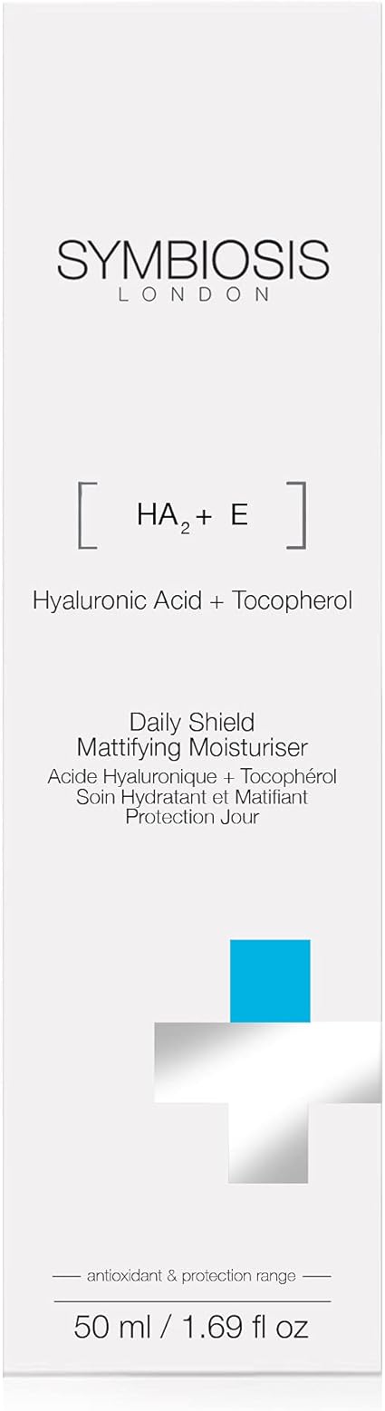 SYMBIOSIS LONDON (Hyaluronic Acid + Tocopherol) Daily Shield Mattifying Moisturiser, 50 ml