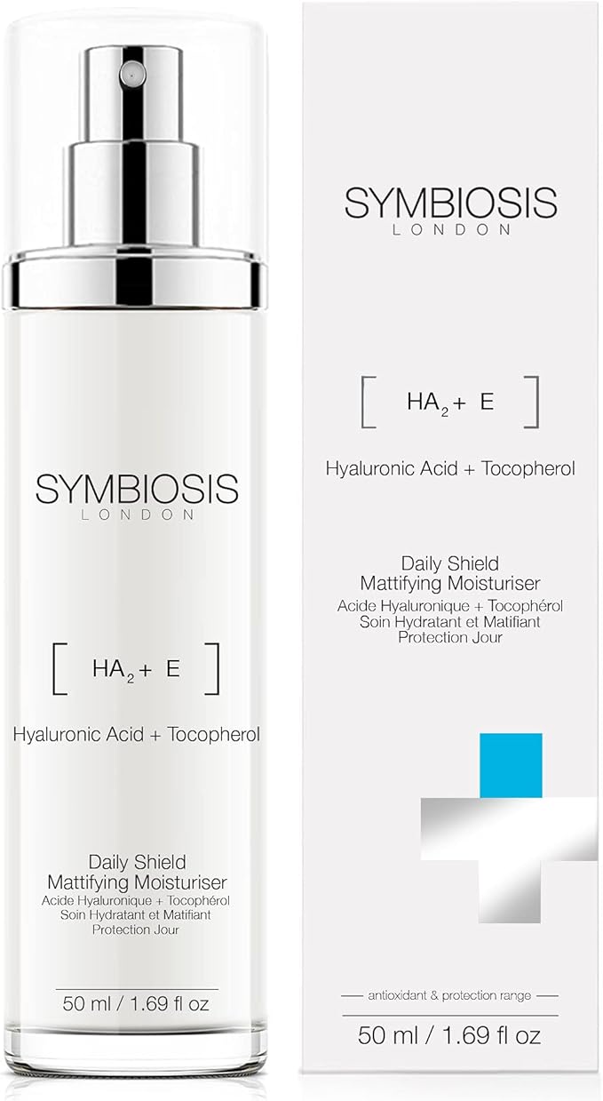 SYMBIOSIS LONDON (Hyaluronic Acid + Tocopherol) Daily Shield Mattifying Moisturiser, 50 ml