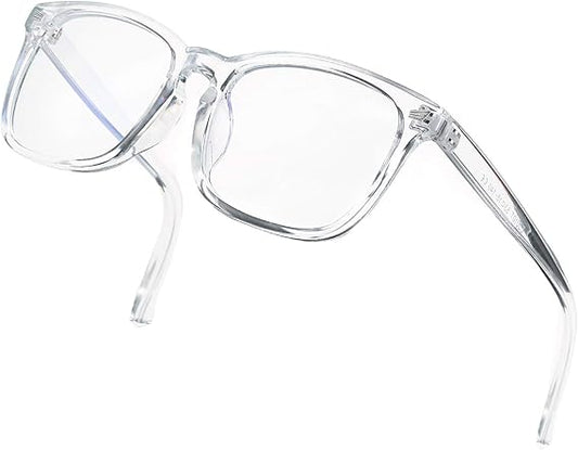 DeBuff Blue Light Blocking Glasses for Women Men Clear Lens Square Frame Computer Eyeglasses, A1 Clear, MM