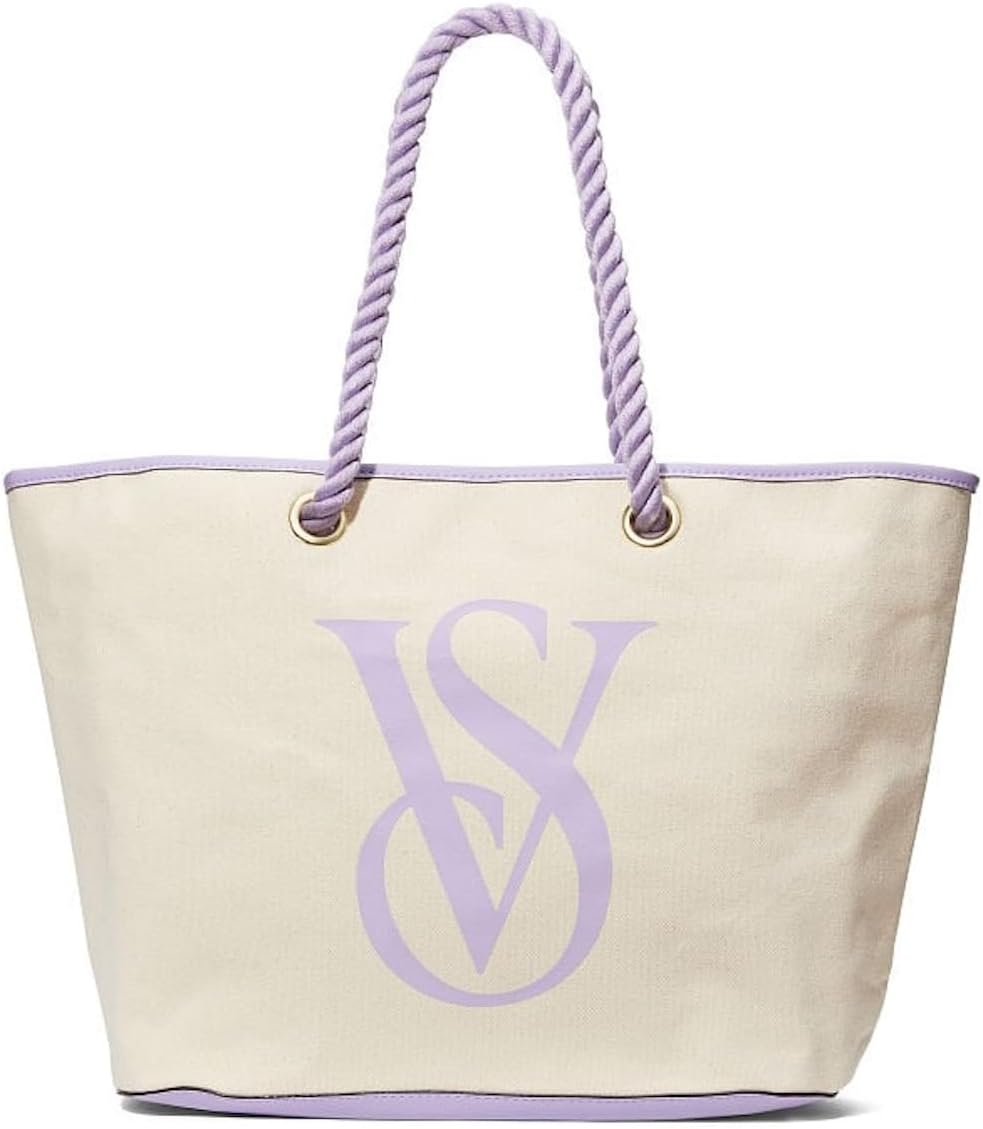 Victoria's Secret Body Care Large Tote Bag Color BeigePurple New
