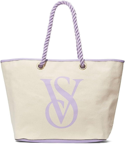 Victoria's Secret Body Care Large Tote Bag Color BeigePurple New