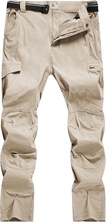 WENRONSTA Men's Hiking Work Cargo Pants Quick-Dry Lightweight Waterproof 6 Pockets Outdoor Mountain Fishing Camping Pants