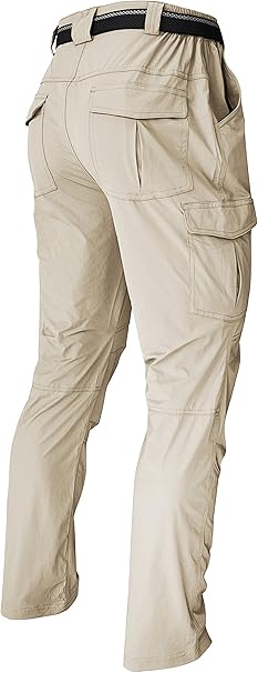 WENRONSTA Men's Hiking Work Cargo Pants Quick-Dry Lightweight Waterproof 6 Pockets Outdoor Mountain Fishing Camping Pants