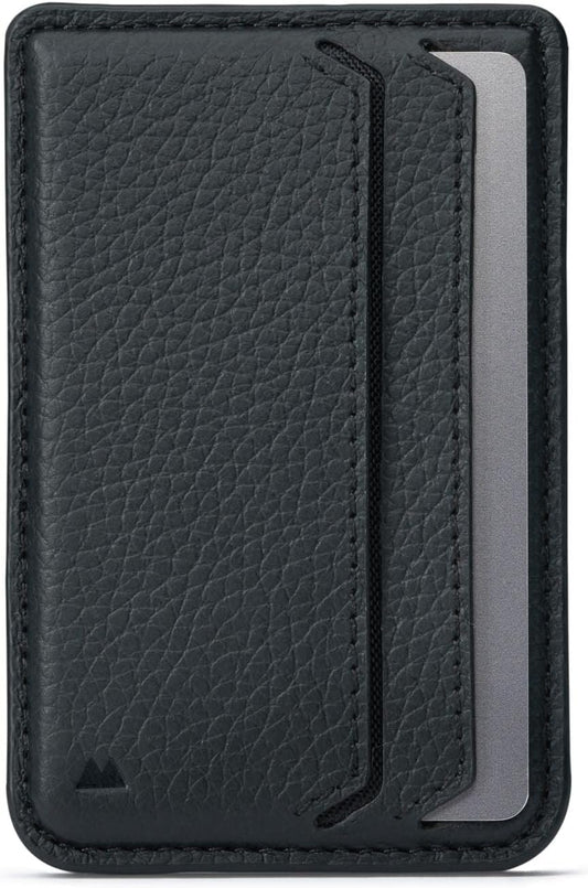 Mous – MagSafe Compatible Wallet Card Holder – Cell Phone Magnetic Wallet for iPhone 15141312 Series Phones – MagSafe Compatible Accessory - Black Leather
