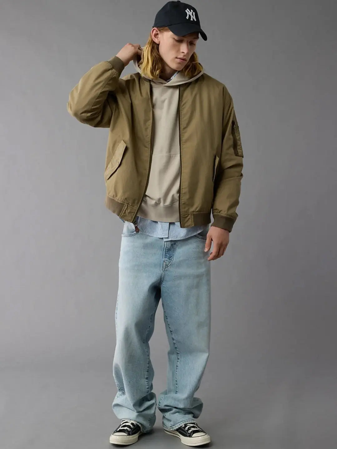 AMERICAN EAGLE MEN 1624 L2 BOMBER JACKET 309 OLIVE