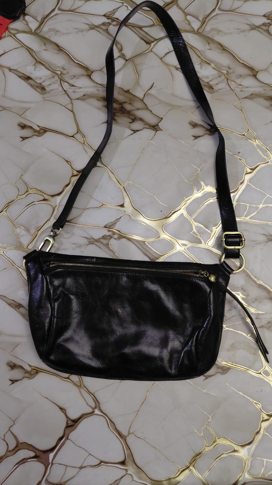 Boohoo Black leather shoulder bag Marino Orlandi Made In Italy