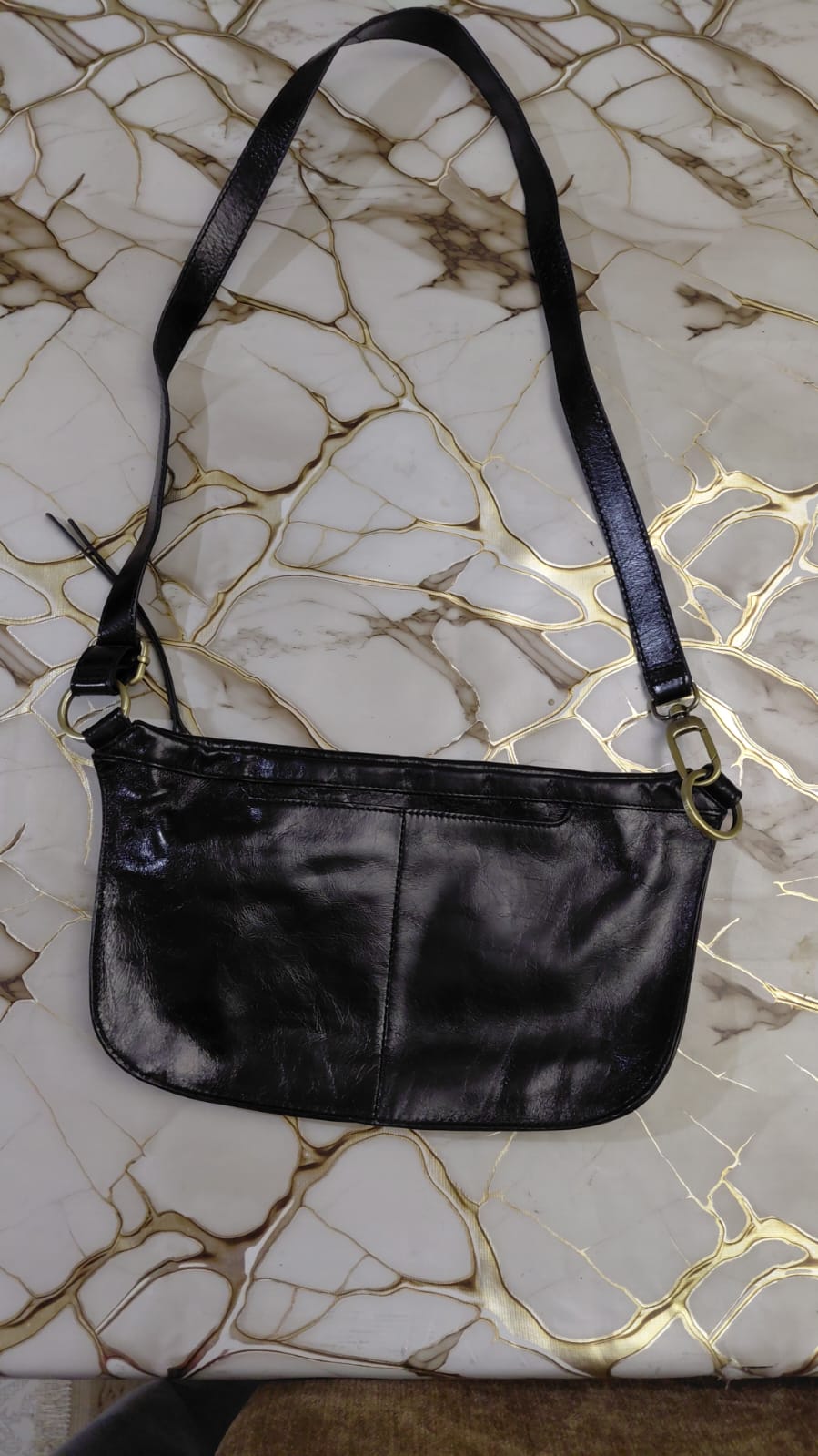 Boohoo Black leather shoulder bag Marino Orlandi Made In Italy