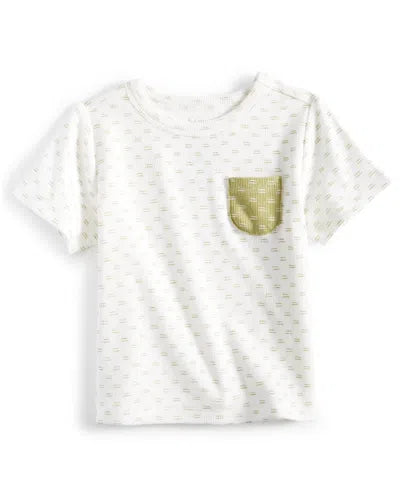 FIRST IMPRESSIONS Baby Boy Broken Stripe Patterned Top, Created For Macy's In Angel White