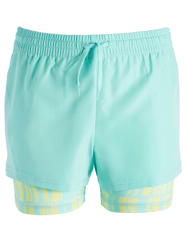 Id Ideology Big Girls Wavy Geo Layered-Look Shorts, Created for Macy's