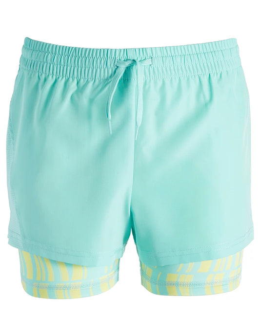 Id Ideology Big Girls Wavy Geo Layered-Look Shorts, Created for Macy's