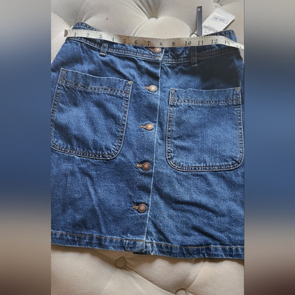 Zara denim mini skirt new sz M NWT blue A-line