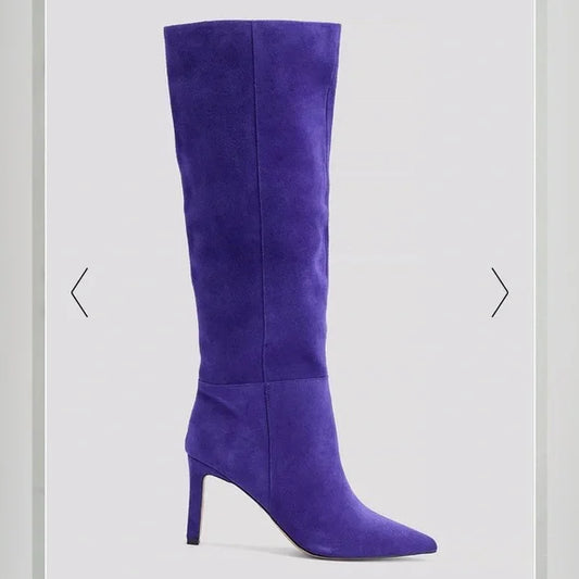 NA-KD Suede Stiletto Boots