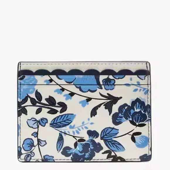 Kate Spade Madison Vase Wallet Floral Small Slim Card Holder Mini Wallet Peacock