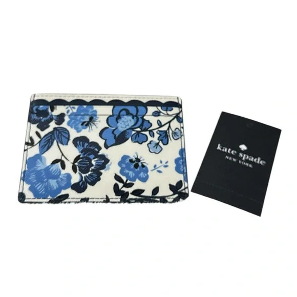 Kate Spade Madison Vase Wallet Floral Small Slim Card Holder Mini Wallet Peacock