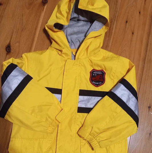 Carter's Toddler Boys Fireman Raincoat with Black Accents Size 4T