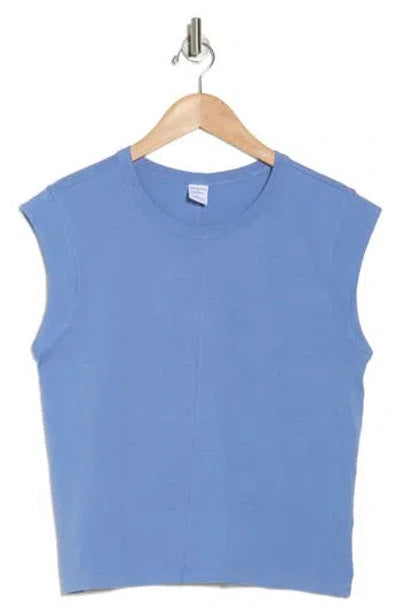 MELROSE AND MARKET Cotton Muscle Tank In Blue Beyond