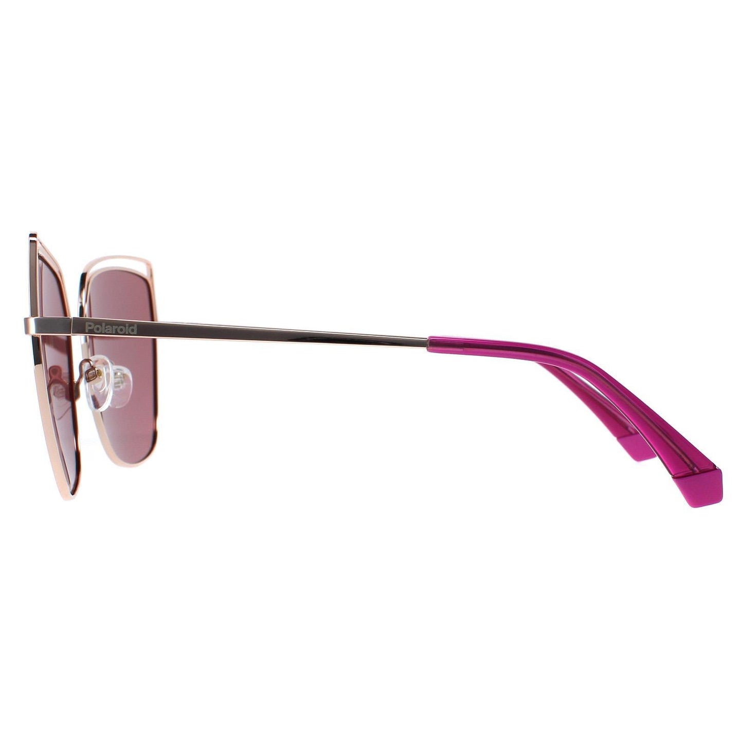 Polaroid Square Womens Gold Copper Pink Polarized Sunglasses