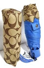 Coach Mini Umbrella Signature Print UV Protection Racer Blue Silver Khaki NWT