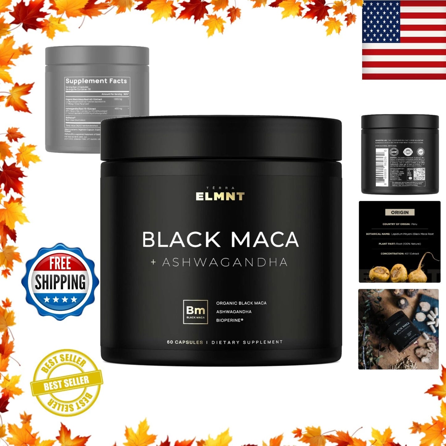 Ultra Potent 40x Organic Black Root & 15x Ashwagandha – Max Absorption Formula