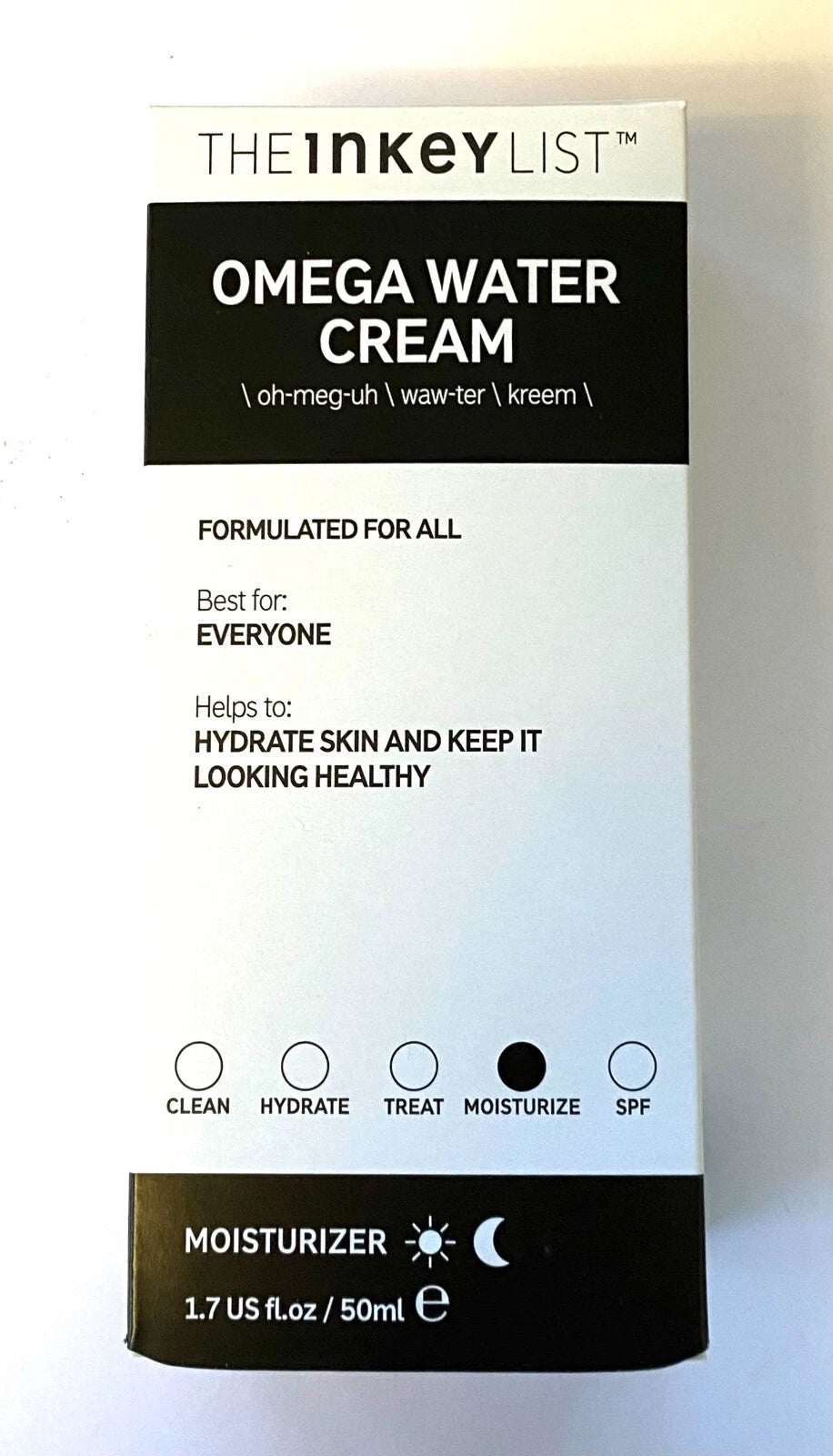 The INKEY List Omega Water Cream Moisturizer 1.7 oz 50 ml New NIB