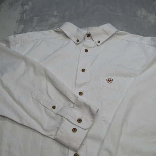 Ariat Shirt Mens Button Down Western Pocket Long Sleeve Ranch Heavyweight