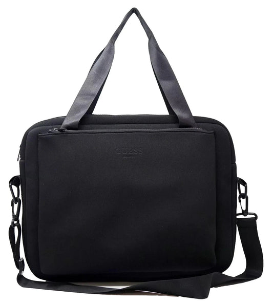 NEW Guess Unisex Padded Lightweight Laptop Tote Bag Crossbody - Black