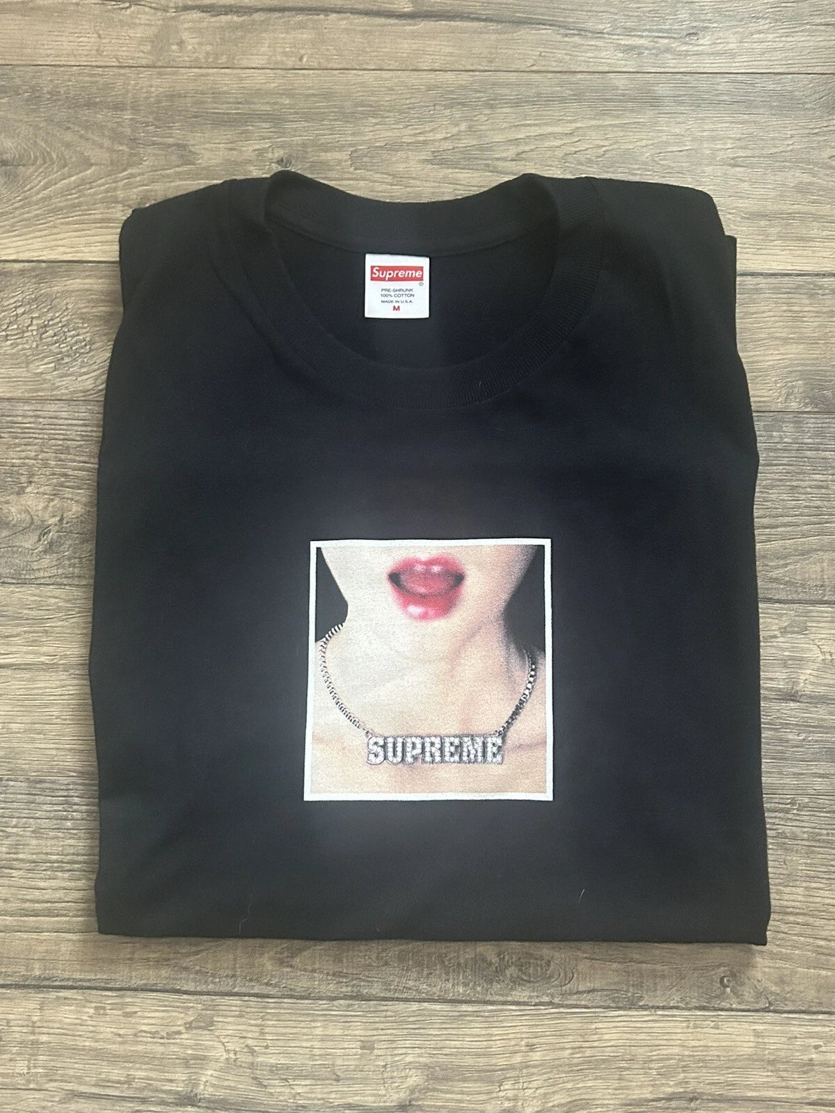 Supreme New York Necklace Short Sleeve Tee Shirt Black