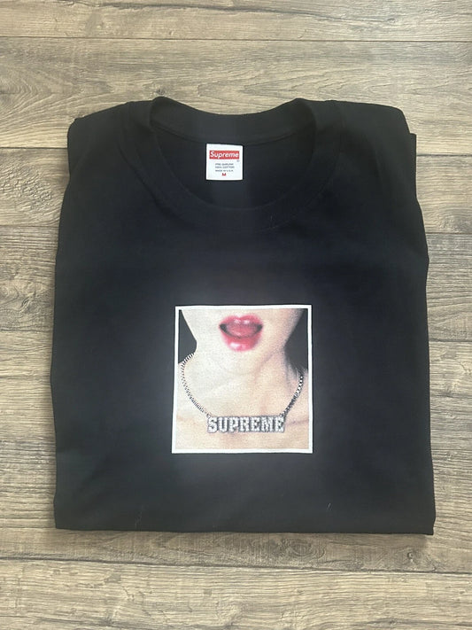 Supreme New York Necklace Short Sleeve Tee Shirt Black