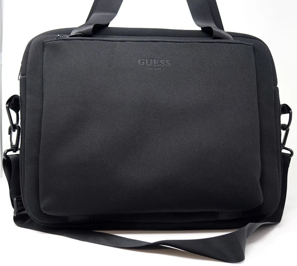 NEW Guess Unisex Padded Lightweight Laptop Tote Bag Crossbody - Black